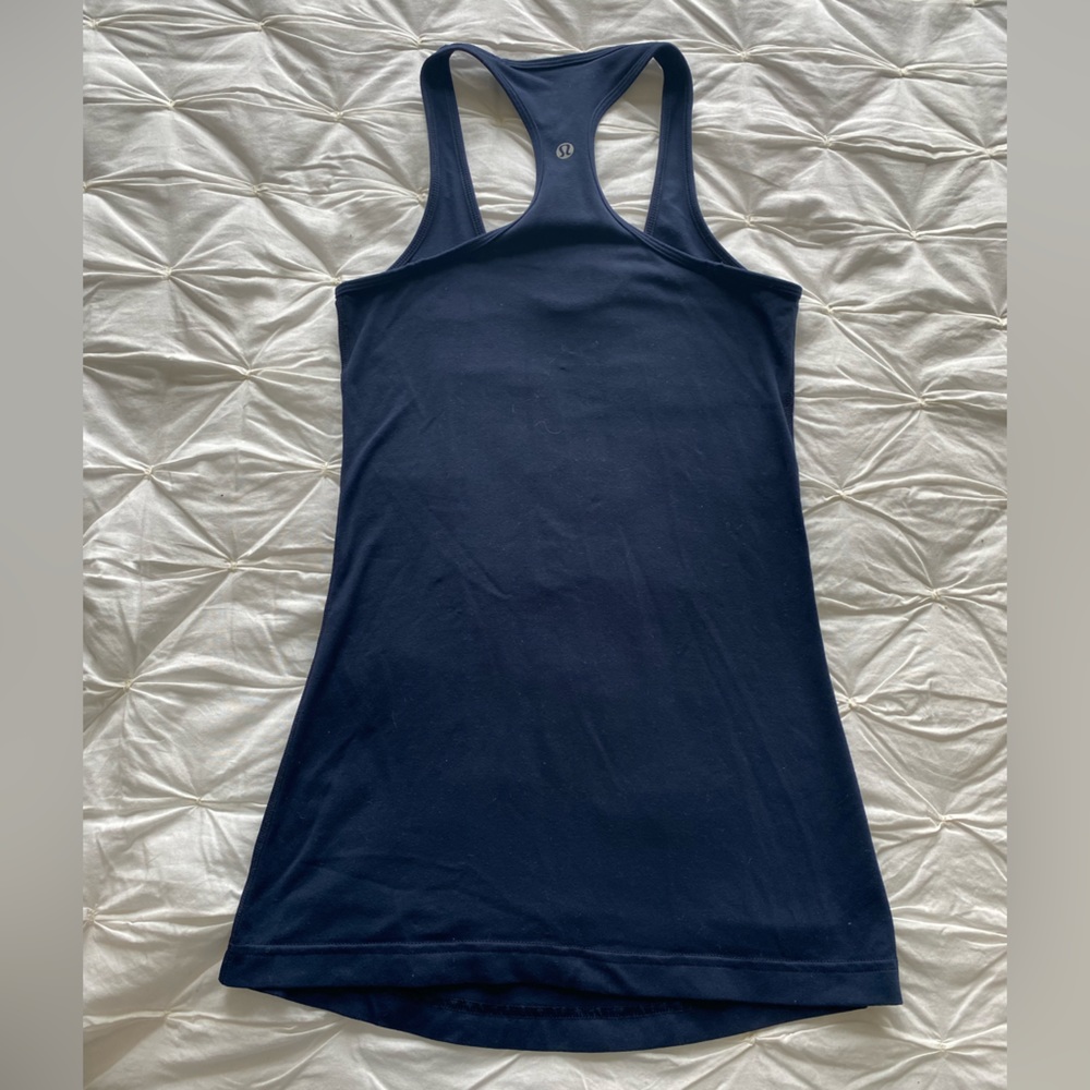 Lululemon Racerback Tank Navy stretch tight soft gym yoga Pilates athletic